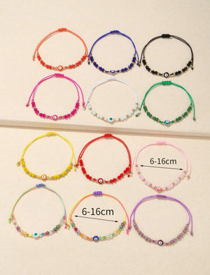 Adjustable Beaded Evil Eye Bracelets – Protection Jewelry in Multiple Colors