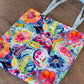 Bespattered Facade Colorful Flowers Canvas Tote Bag | 3 Sizes and 5 Strap Colors