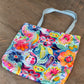 Bespattered Facade Colorful Flowers Canvas Tote Bag | 3 Sizes and 5 Strap Colors