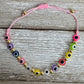 Rainbow Beaded Evil Eye Amulet Colorful Adjustable String Bracelets