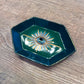 Green and Rose Gold Hexagon Evil Eye Jewelry/Trinket/Ring Dish