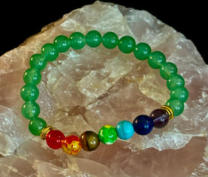 Chakra & Green Aventurine Healing Bracelet