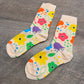 Rainbow Flowers Colorful Floral Unisex Mid-Calf Adult Socks