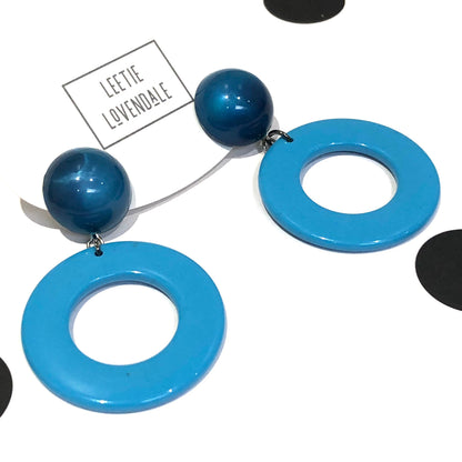 Peacock Candy Donut Drop Earrings *