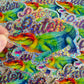 Bespattered Facade Holographic Glitter "Later Gator" Rainbow Watercolor Alligator Sticker