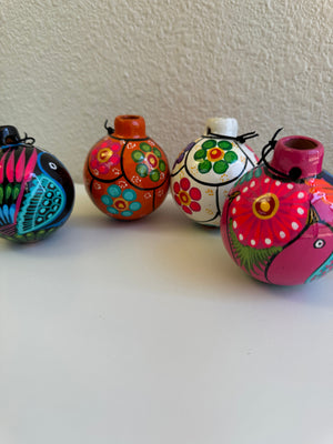 Mexican Ornaments, Hand Painted, Christmas colorful