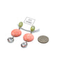 Mottled Peach & Marbled Sage Trinket Earrings