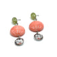 Mottled Peach & Marbled Sage Trinket Earrings