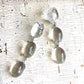 Clear Domed Oval Tri Dot Drop Earrings