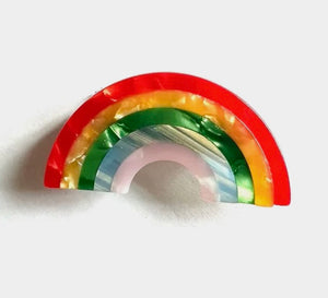 Set of 2 Rainbow Acetate Alligator Hair Clips