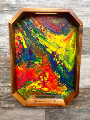 Rainbow Medium Acacia Wood Tray
