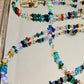 Rainbow Gemstone and Crystal Beaded ID Badge Lanyard / Crossbody Phone Strap / Bag Chain Purse Charm