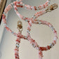 Pink Gemstone and Crystal Beaded ID Badge Lanyard / Crossbody Phone Strap / Bag Chain Purse Charm