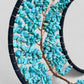 Medium Wall Hanging Crescent Moon Dream Catcher with Turquoise Stones & Hanging Stone Charm with Turquoise Black Feathers Modern Home Decor