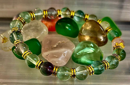 Find Your Calm with Our Inner Peace Rainbow Fluorite & Rose Quartz Bracelet