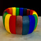 Progressive Pride Wide Wooden Bead Bracelet – Vintage Boho Style