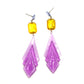 Lilac Art Deco & Amber Statement Drop Earrings