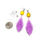 Lilac Art Deco & Amber Statement Drop Earrings