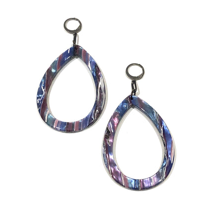 Lilac Aurora Borealis Muted Teardrop Drop Earrings