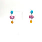 Amber & Turquoise with Pink Shine Trinket Earrings