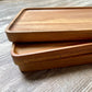 Bespattered Facade Set of 3 Unpainted Small Rectangular Acacia Wood Trays