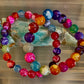 Rainbow Dragon Vein Agate Gemstone Bracelet