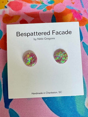 Light Pink Holographic Stud Earrings