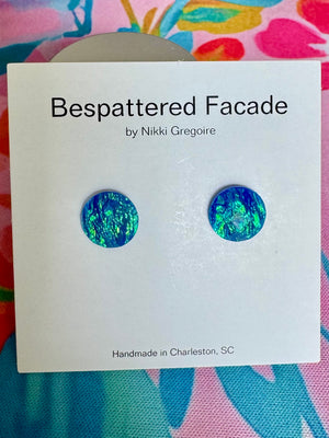 Blue Holographic Stud Earrings