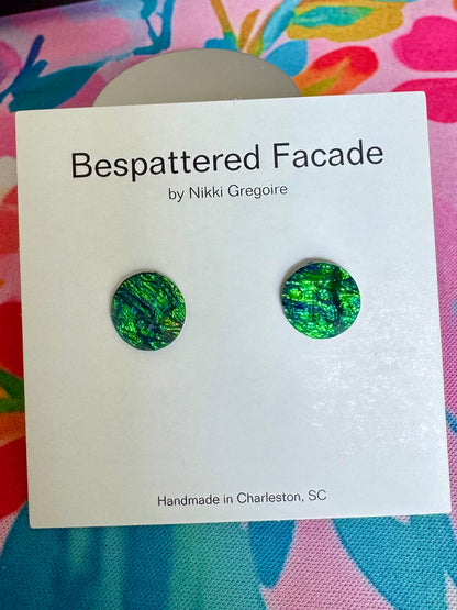 Black Holographic Stud Earrings