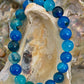 Ocean Energy Blue Agate Bracelet – 8mm or 10mm Natural Stone Beads