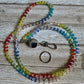 Rainbow Crystals Beaded ID Badge Lanyard / Crossbody Phone Strap / Bag Chain Purse Charm
