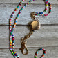 Rainbow Beaded ID Badge Lanyard / Bag Chain Purse Charm