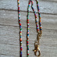 Rainbow Beaded ID Badge Lanyard / Bag Chain Purse Charm