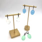 Bling Green Opal Lucite Chunk Drop Earrings *
