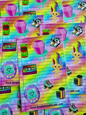 Bespattered Facade Retro 90s Y2K Flashback Sticker Sheet