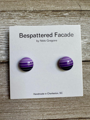 Purple Gradient Stripes Stud Earrings