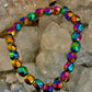Rainbow Hematite Geometric Beaded Bracelet – Pride & Power for Large Wrists