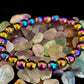 Rainbow Hematite Round Beaded Bracelet – Pride & Strength for Medium to Large Wrists