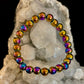Rainbow Hematite Round Beaded Bracelet – Pride & Strength for Medium to Large Wrists