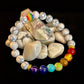 🌈 Faux Stone Chakra Bracelets with Pride Bead – White or Black
