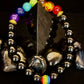 🌈 Faux Stone Chakra Bracelets with Pride Bead – White or Black