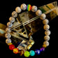🌈 Faux Stone Chakra Bracelets with Pride Bead – White or Black