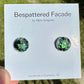 Bespattered Facade Color Buttons Colorful Holographic Stud Earrings