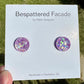 Bespattered Facade Color Buttons Colorful Holographic Stud Earrings