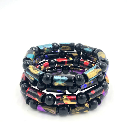 Nesting Doll Stack & Stretch Bracelets Set