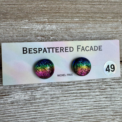 Rainbow Magic Drop Stud Dichroic Glass Earrings (49)