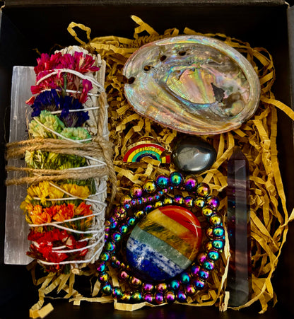 🌈 Love & Light Energy Gift Box – Rainbow Healing & Protection Set 🌈