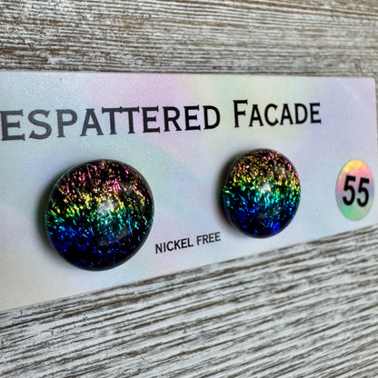 Rainbow Magic Drop Stud Dichroic Glass Earrings (55)