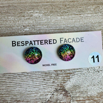 Rainbow Magic Drop Stud Dichroic Glass Earrings (11)