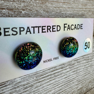 Rainbow Magic Drop Stud Dichroic Glass Earrings (50)